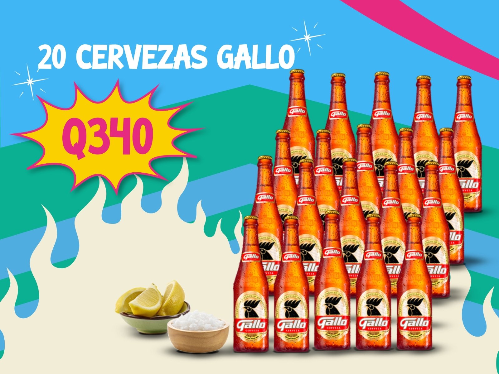 20 Cervezas Gallo o Cabro